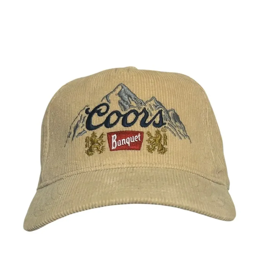 American Eagle Coors Banquet Corduroy snapback hat embroidered mountain